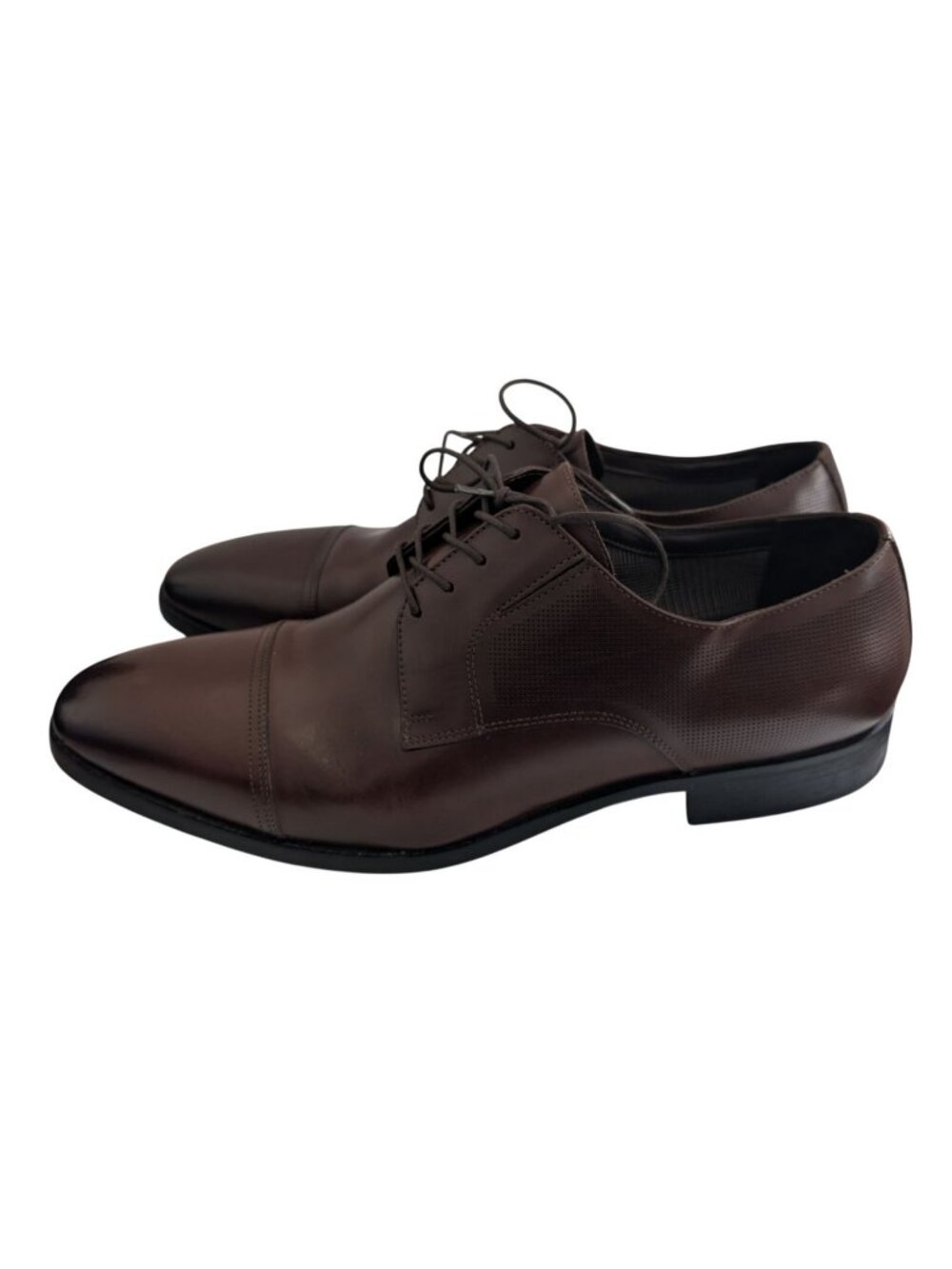 Section X Mens Size 13 M Cap Toe Derby Dress Shoes Brown Leather Textured Brazil
